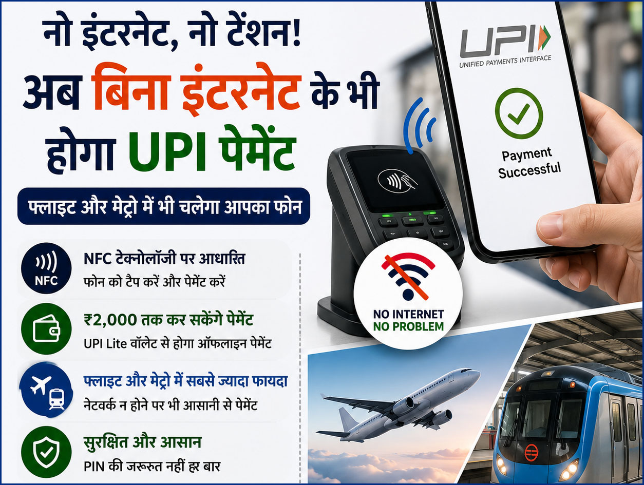 अब बिना इंटरनेट भी होगा UPI पेमेंट! फ्लाइट और मेट्रो में भी आसानी से चलेगा आपका फोन